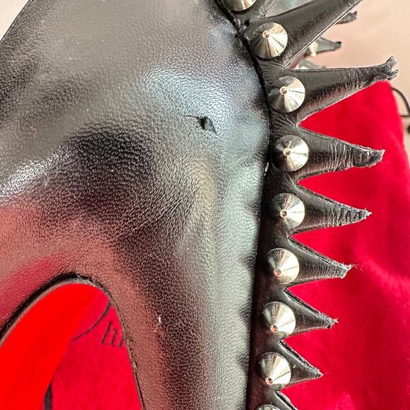 Christian Louboutin Electropump Black Nappa Leather Size 35 Pumps Red Bottoms - Picture 10 of 16